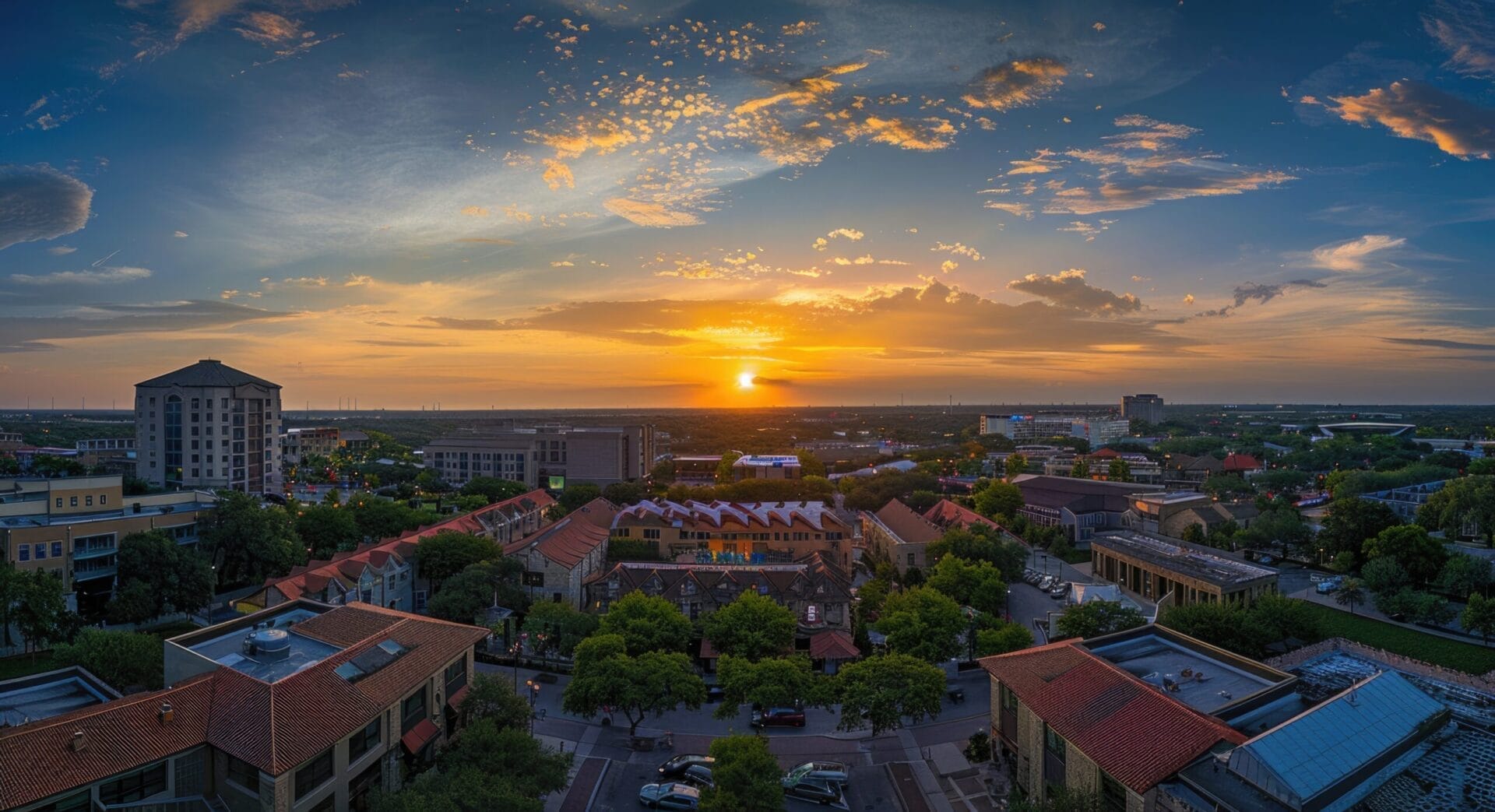 Frisco City Panorama: Stunning Sunset View of McKinney's Eastside Skyline